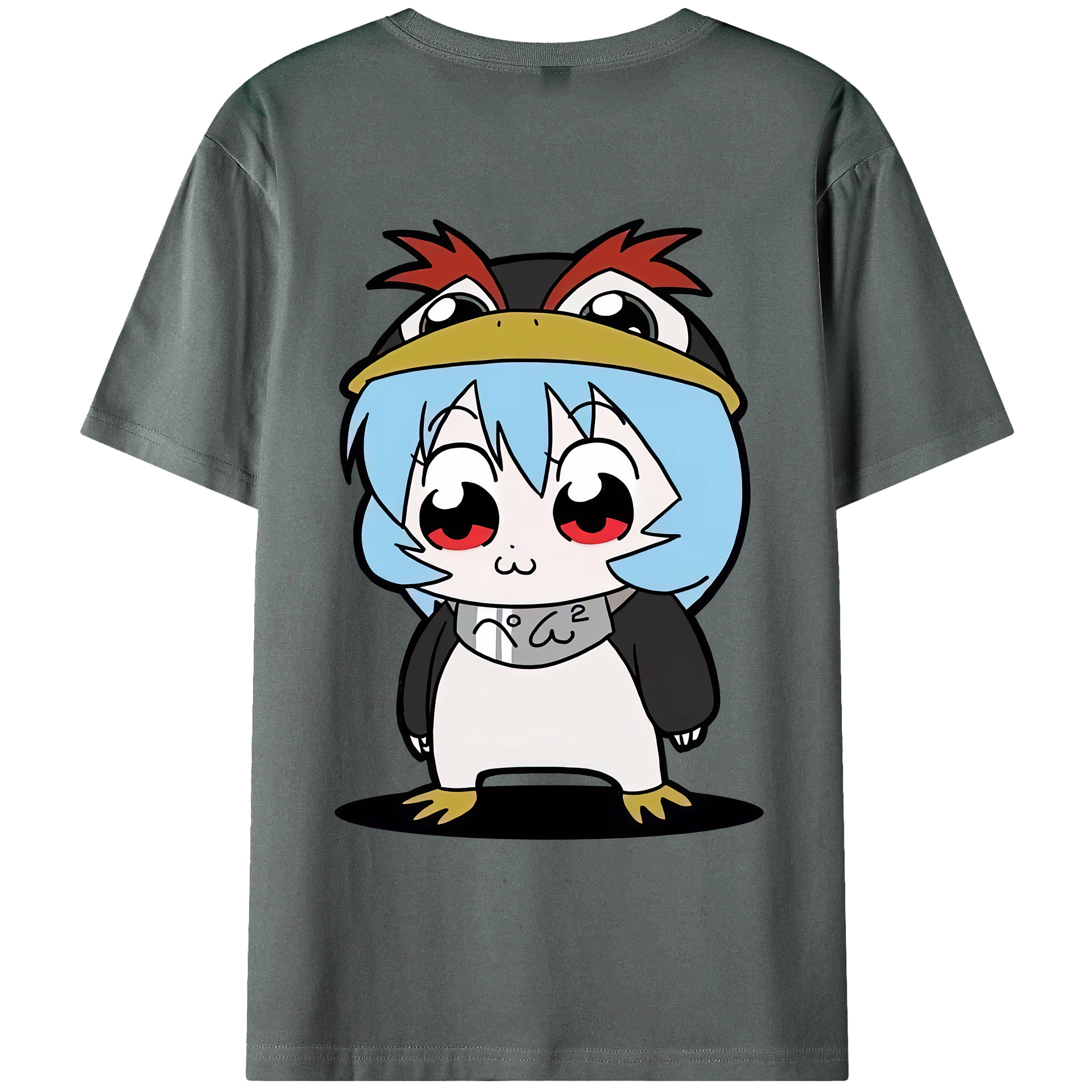 （画像用） EVA 新世紀エヴァンゲリオン 綿100％ メンズ半袖Tシャツ（バックプリント） 通気性